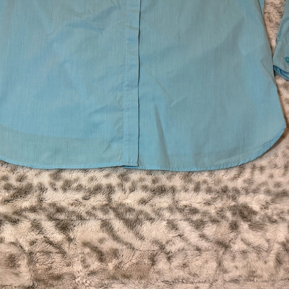 Chef  Uniform Women Sz large Long Sleeve Button New Baby Blue new - Picture 8 of 15